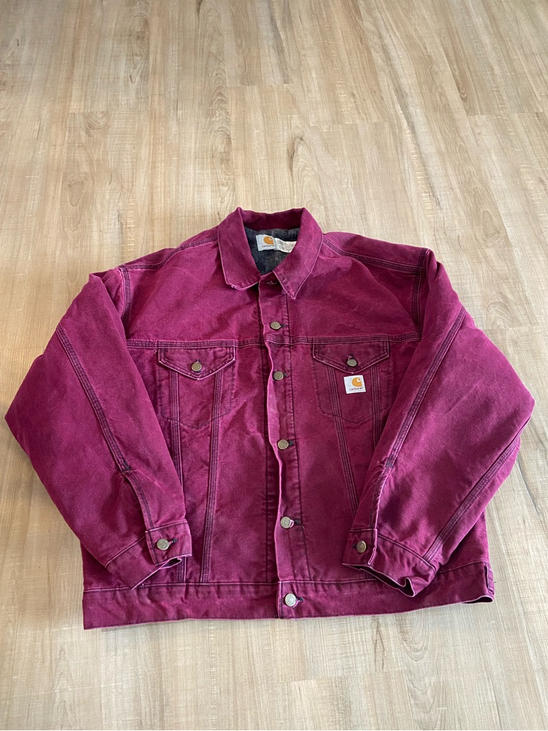 Carhartt Vintage Rare Jb181 Rby Ruby Trucker Jacket Blanket Lined